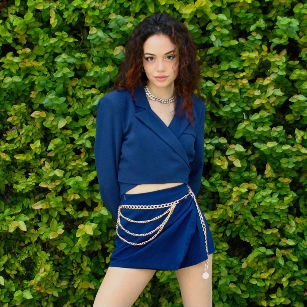 4th & Reckless Zane Cropped Navy Blazer